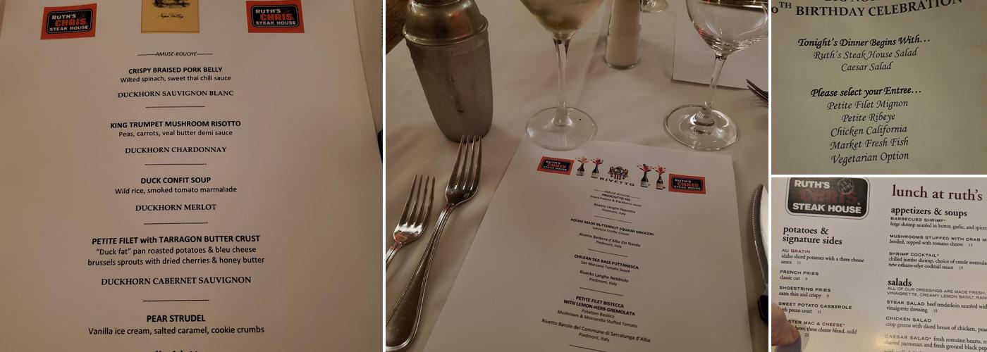Ruth's Chris Steak House Menu