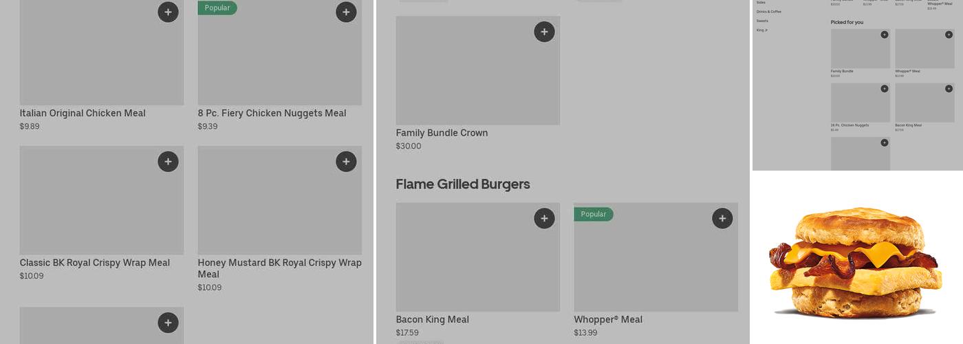 Burger King Menu