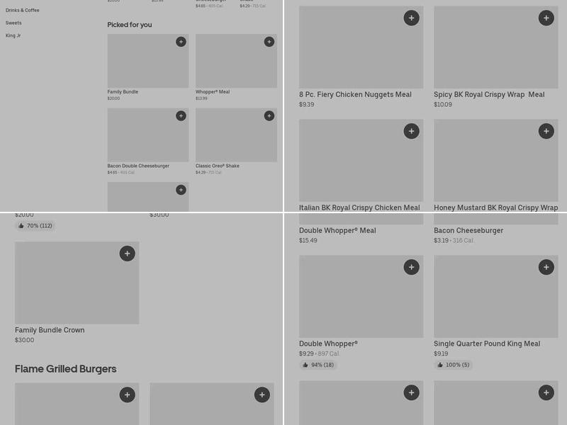Burger King Menu