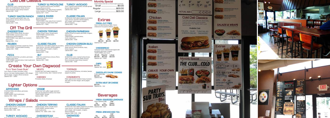 Penn Station East Coast Subs Menu