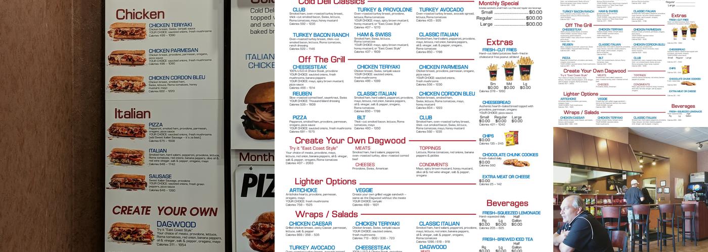 Penn Station East Coast Subs Menu