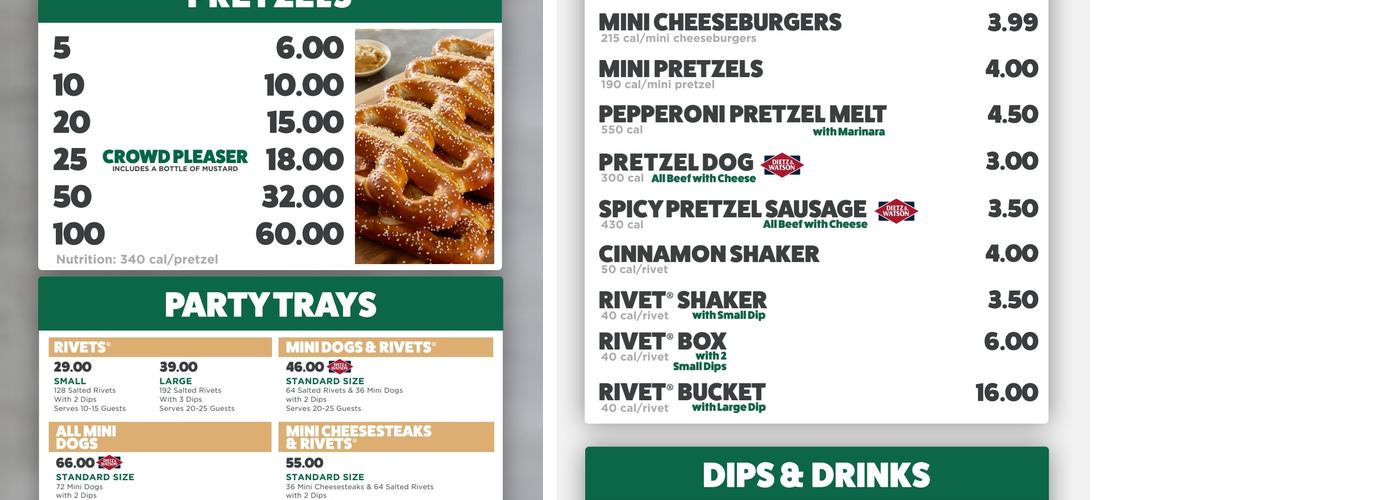 Philly Pretzel Factory Menu