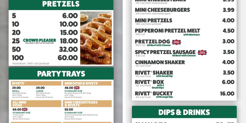 Philly Pretzel Factory Menu