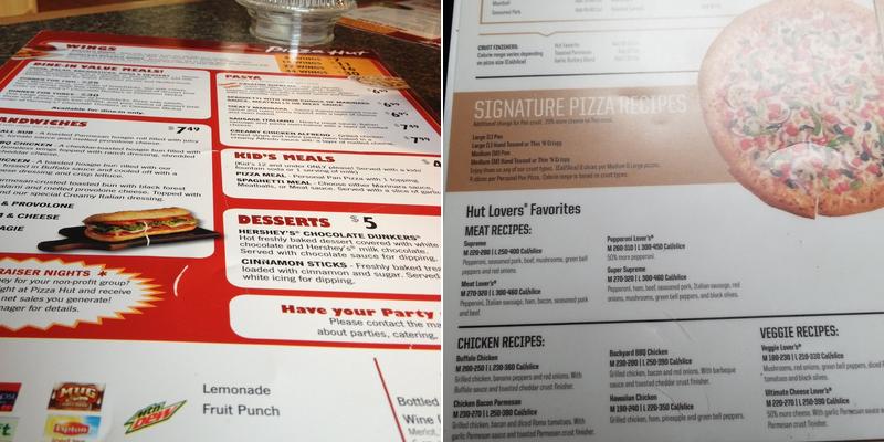 Pizza Hut Menu
