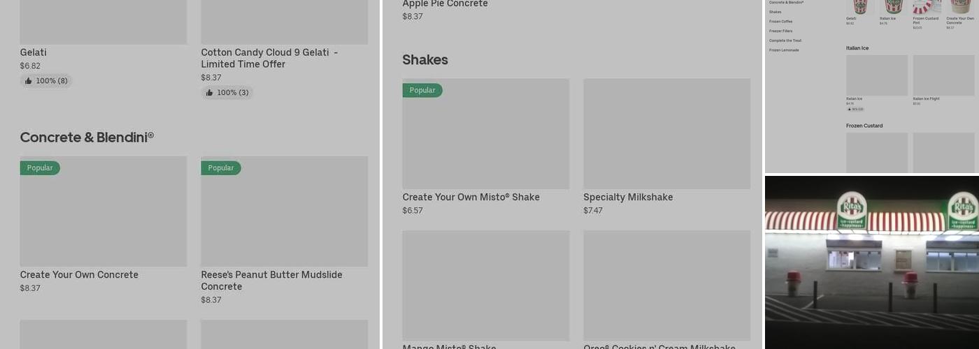 Rita's Italian Ice & Frozen Custard Menu