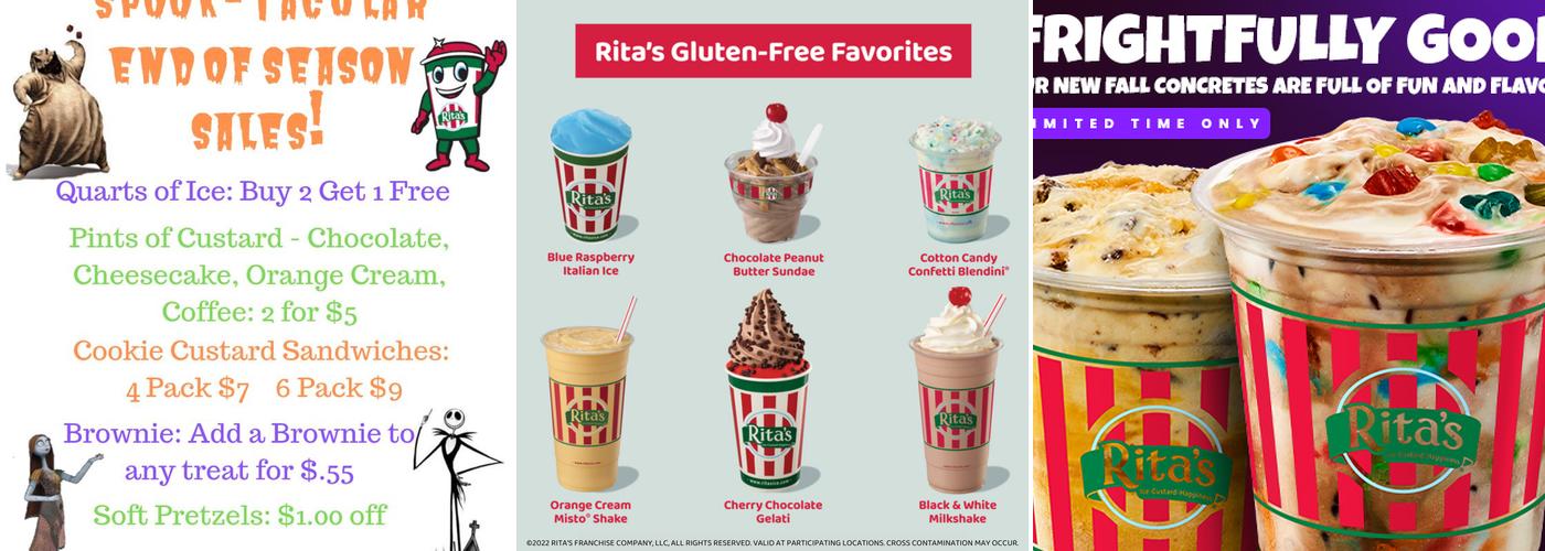 Rita's Italian Ice & Frozen Custard Menu