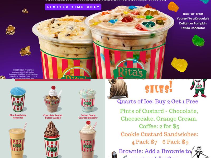 Rita's Italian Ice & Frozen Custard Menu