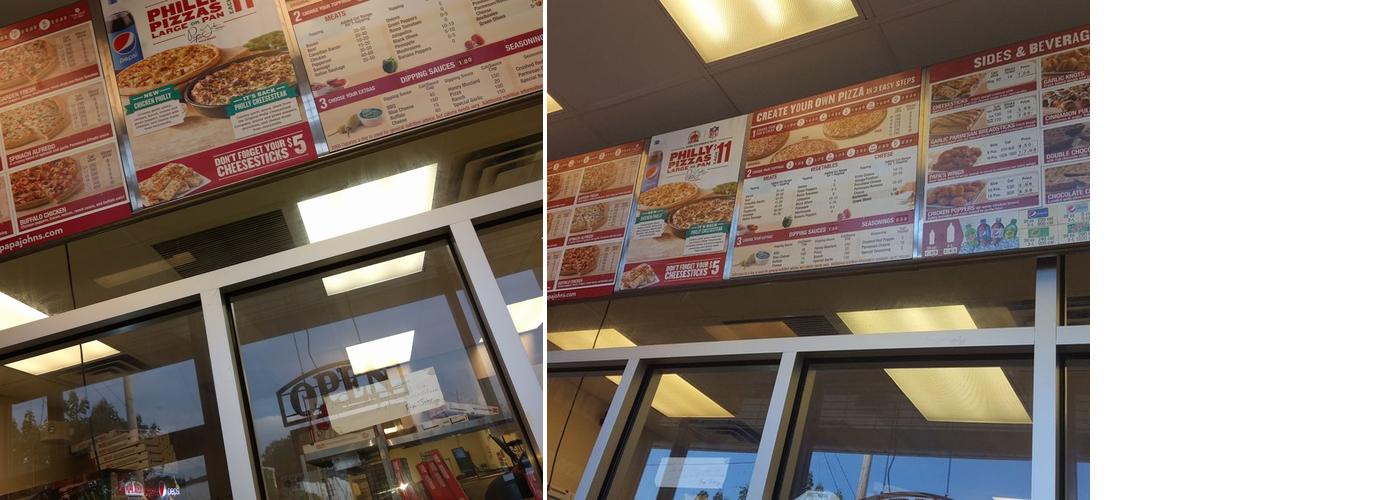 Papa Johns Pizza Menu