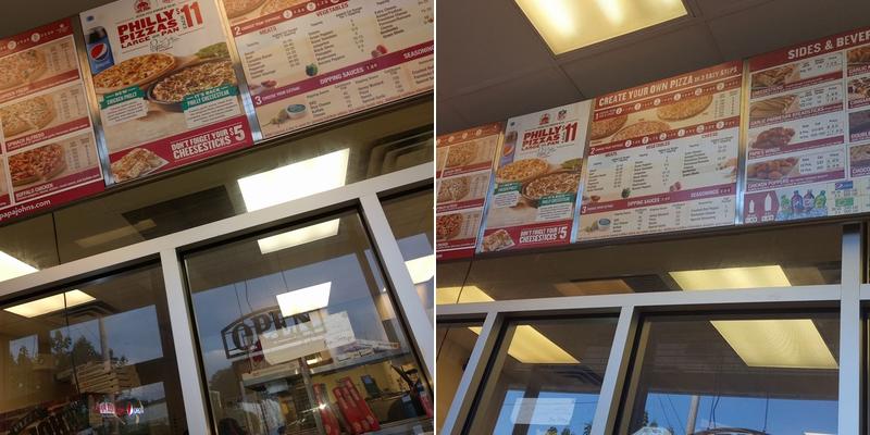 Papa Johns Pizza Menu