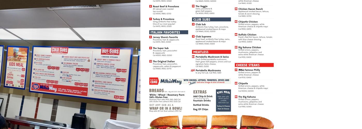 Jersey Mike's Subs Menu
