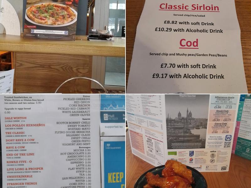 The Admiral of the Humber - JD Wetherspoon Menu