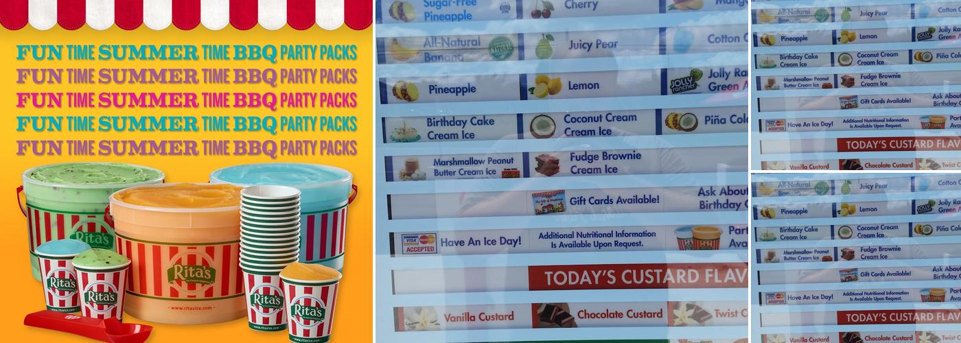 Rita's Italian Ice & Frozen Custard Menu