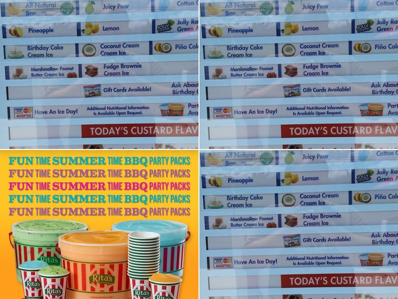 Rita's Italian Ice & Frozen Custard Menu