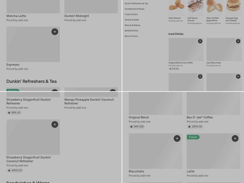 Dunkin' Menu
