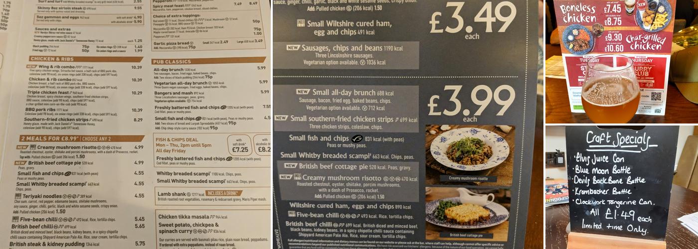 The Cross Keys - JD Wetherspoon Menu
