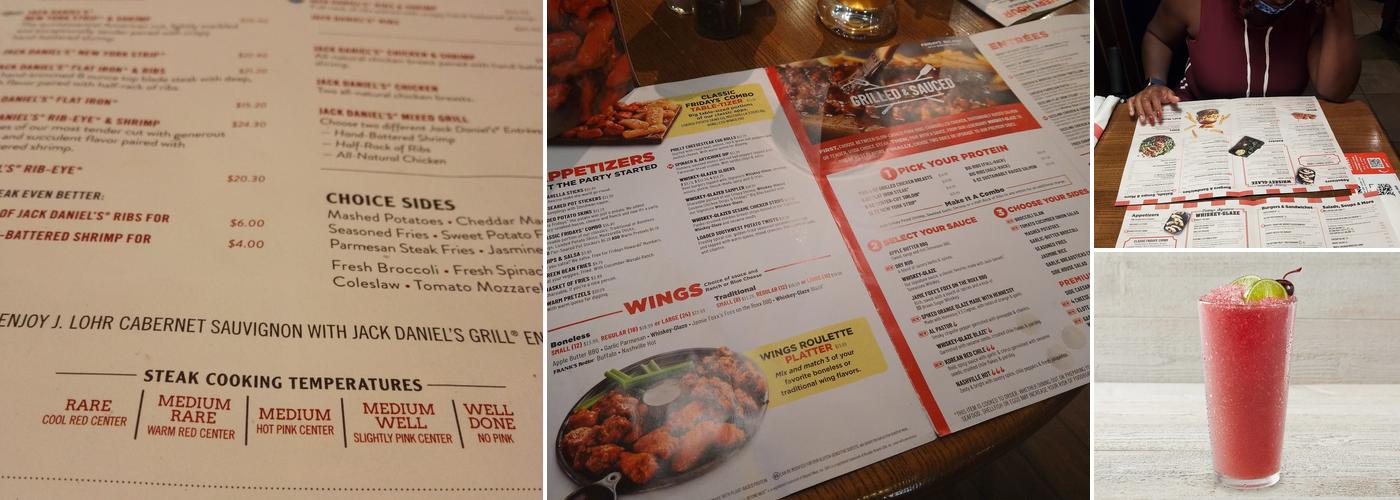 TGI Fridays Menu