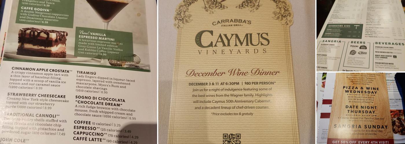 Carrabba's Italian Grill Menu