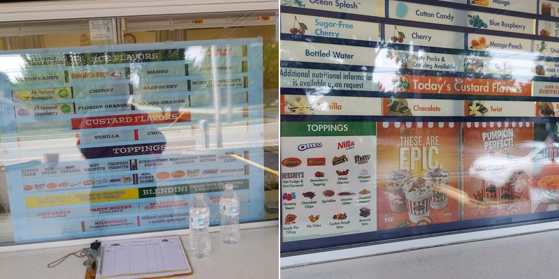 Rita's Italian Ice & Frozen Custard Menu