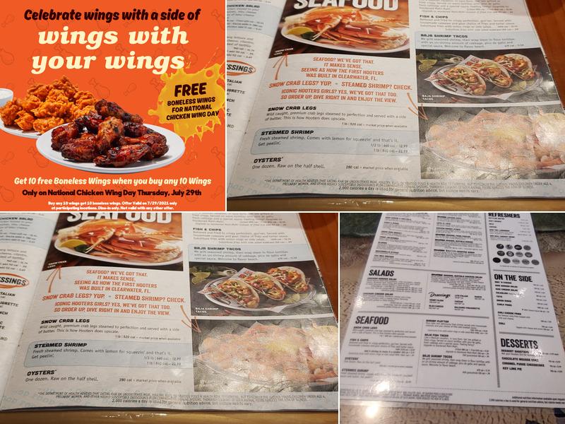 Hooters Menu