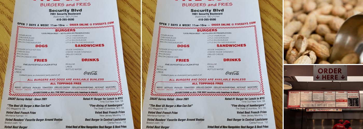 Five Guys Menu