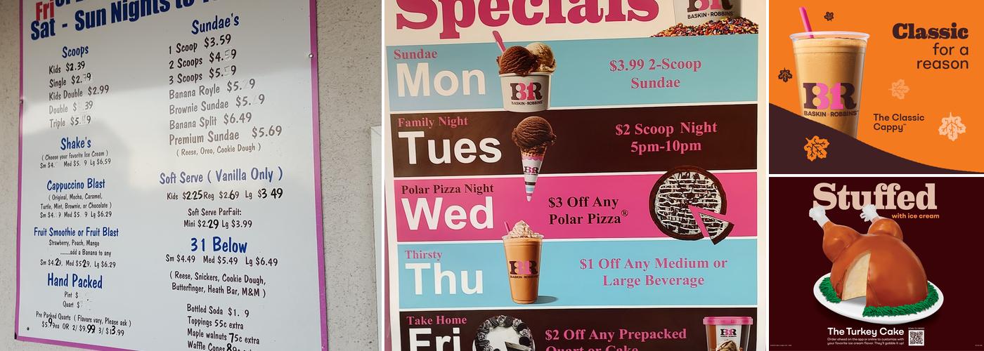 Baskin-Robbins Menu