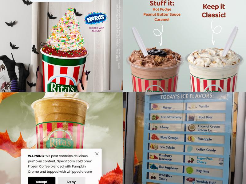 Rita's Italian Ice & Frozen Custard Menu