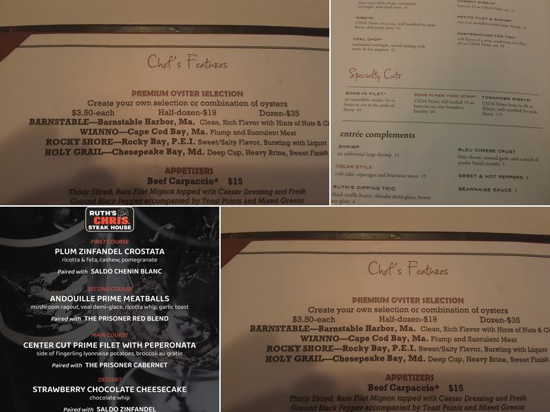 Ruth's Chris Steak House Menu