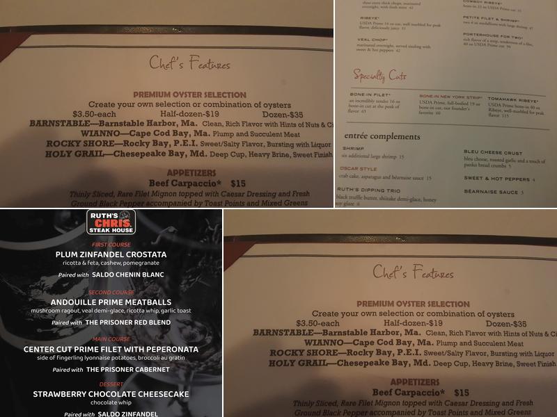 Ruth's Chris Steak House Menu