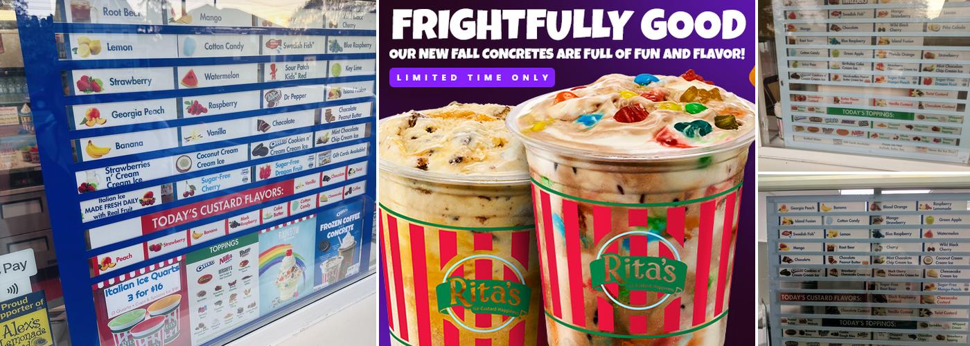 Rita's Italian Ice & Frozen Custard Menu