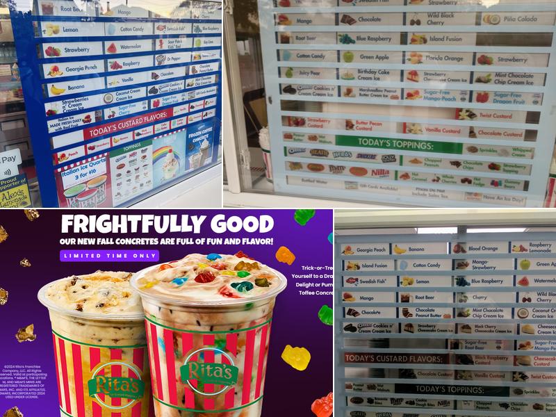 Rita's Italian Ice & Frozen Custard Menu