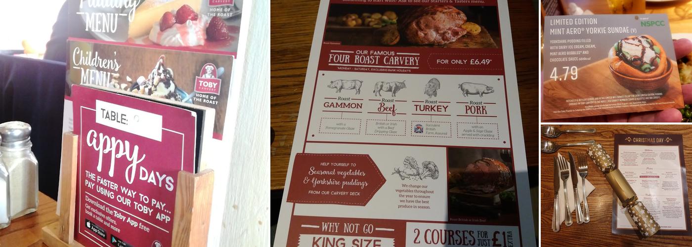 Toby Carvery Willerby Menu