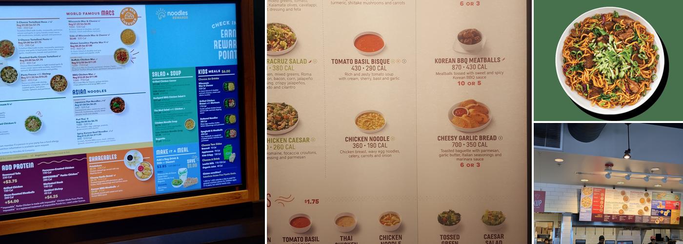 Noodles and Company Menu