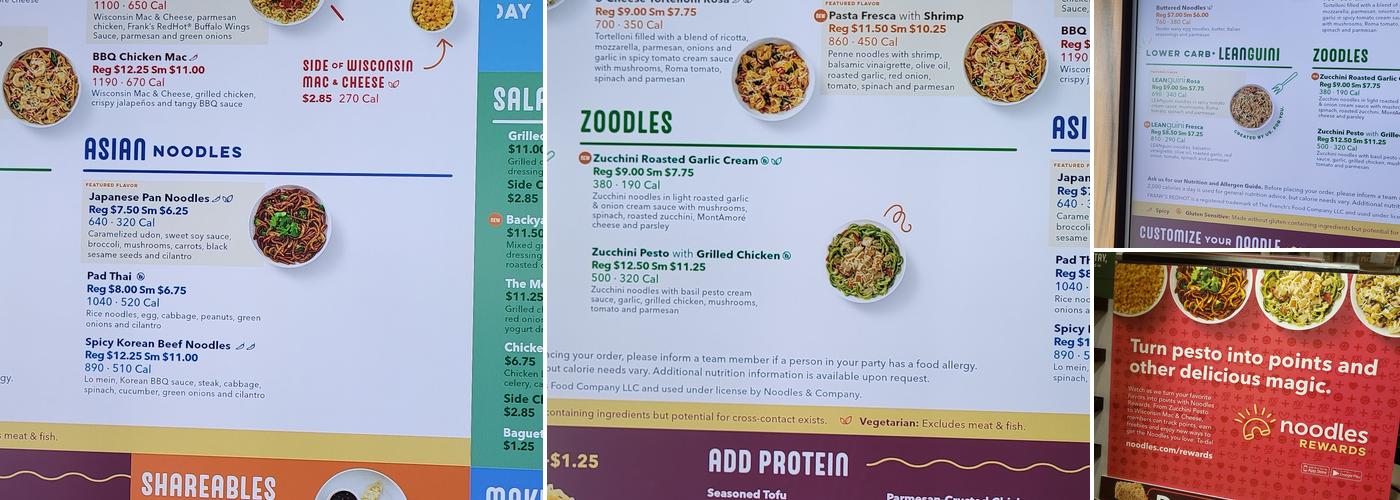Noodles and Company Menu