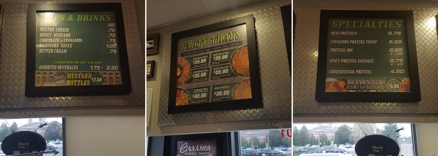 Philly Pretzel Factory Menu