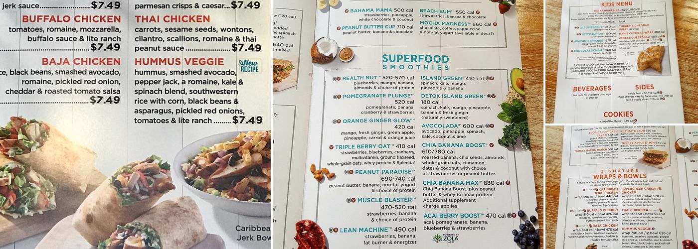 Tropical Smoothie Cafe Menu