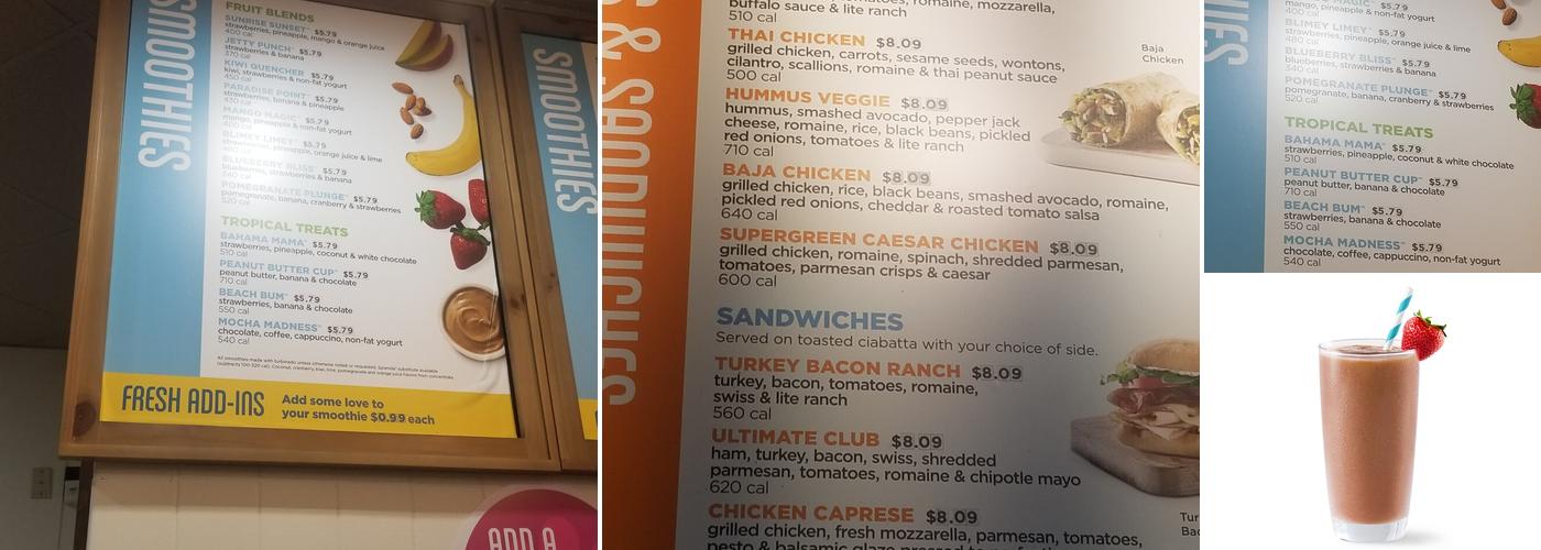 Tropical Smoothie Cafe Menu