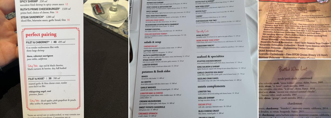 Ruth's Chris Steak House Menu