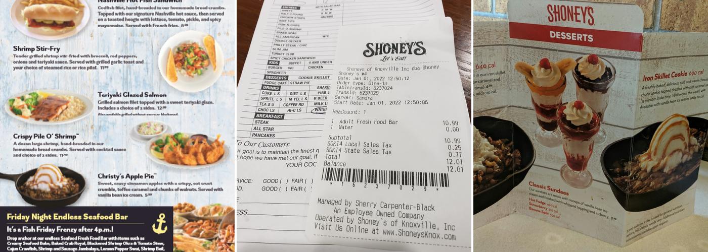 Shoney's - Chapman Hwy Menu