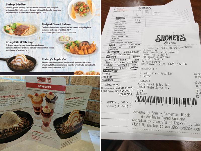 Shoney's - Chapman Hwy Menu