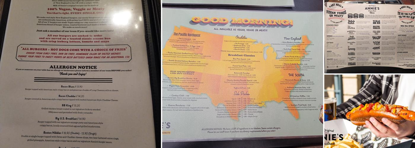 Annie's Burger Shack Menu