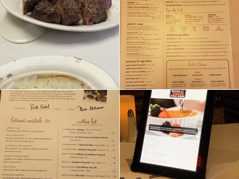 Ruth's Chris Steak House Menu