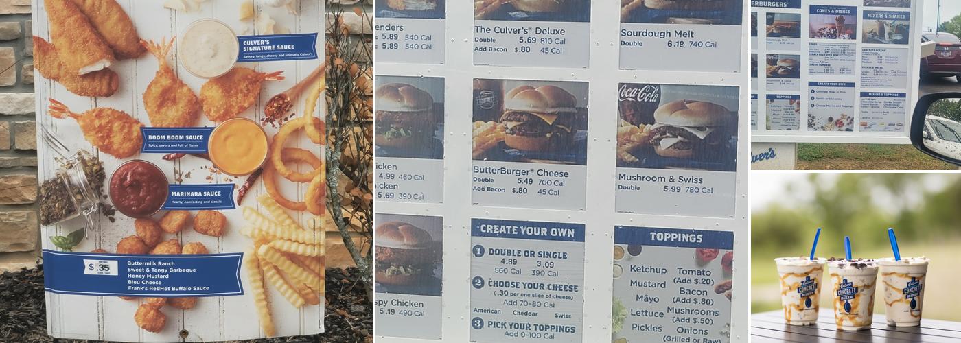 Culver’s Menu