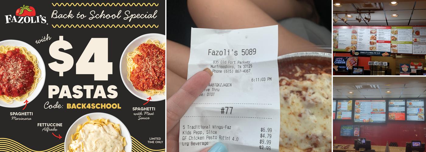 Fazoli's Menu
