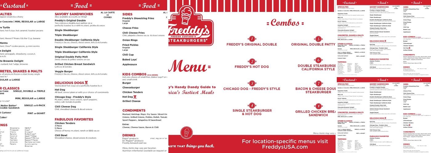 Freddy's Frozen Custard & Steakburgers Menu