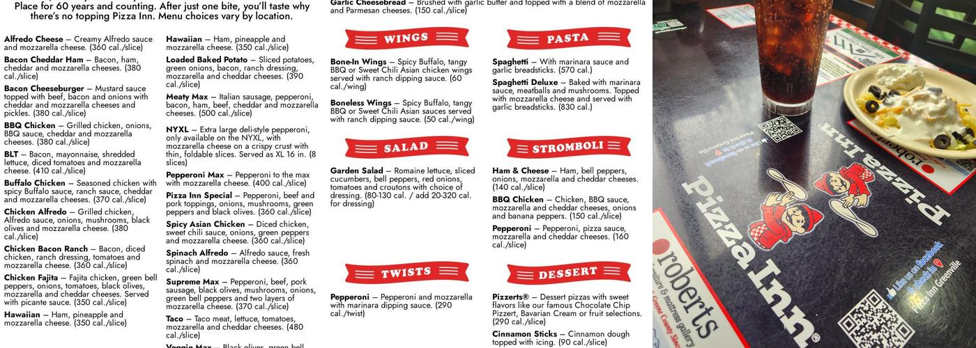 Pizza Inn Menu