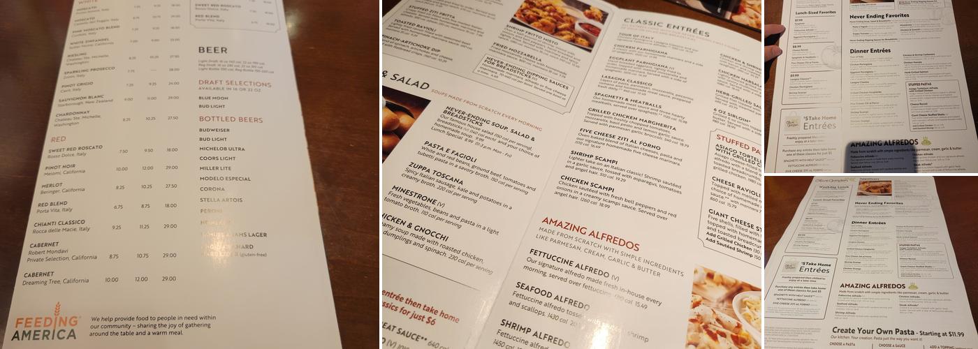 Olive Garden Italian Restaurant Menu