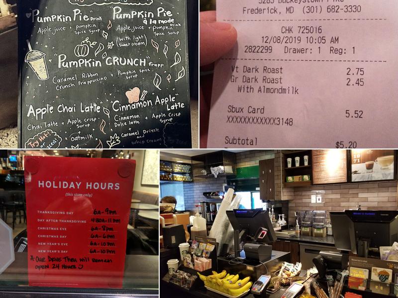 Starbucks Menu