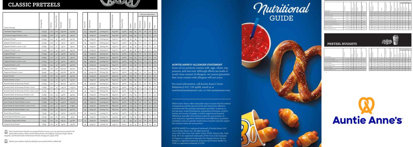Auntie Anne's Menu