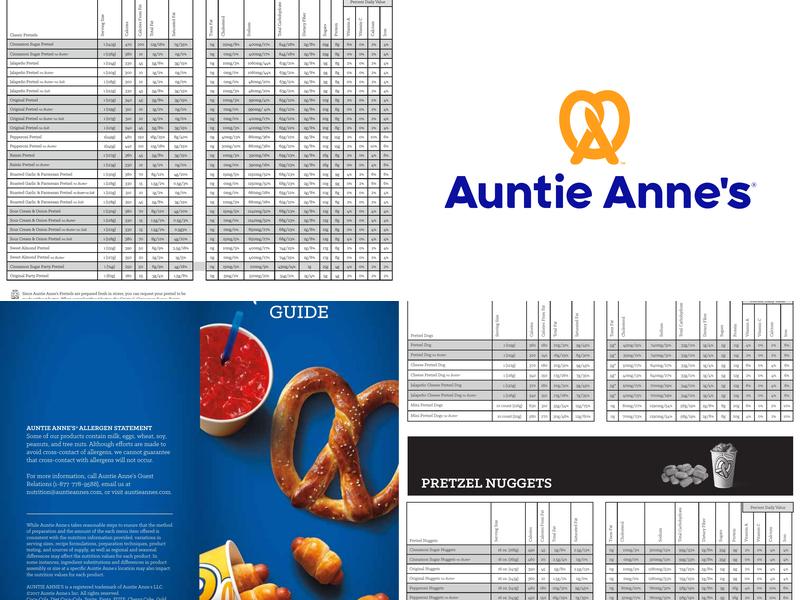 Auntie Anne's Menu