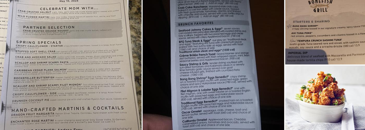Bonefish Grill Menu